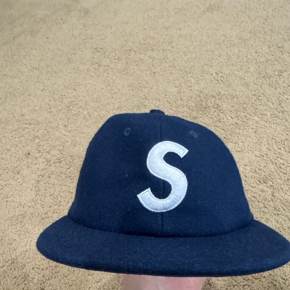 Supreme Wool S Logo Hat FW17 Dark Navy Blue 6 Panel Rare Never Worn New With Tag